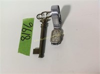 Ladies wristwatch and skeleton key