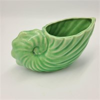 USA Pottery Green Cornucopia Planter