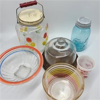 Lot of Vintage Kitchen Glass w/ Ball Jar