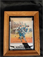 Vintage Quebec Nordiques Hockey Framed Mirror
