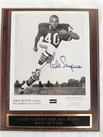 Gale Sayers Chicago Bears Signed Photo on Plaque