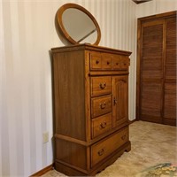 Vintage Athens Furniture Bedroom Chest w/ Mirror
