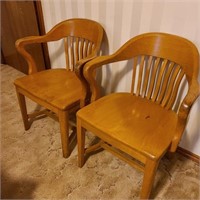 Pair of Vintage Courtroom Style Chairs