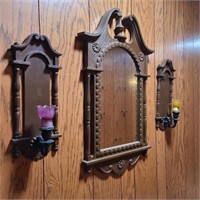 Vintage Mirror & Candle Holder Lot in Hallway