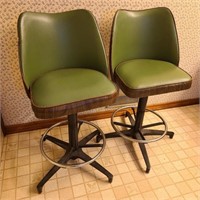 Pair of Retro Green Chairs