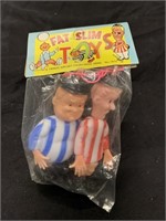 RARE Fat and Slim-Lauel & Hardy Knockoff Toy MIP