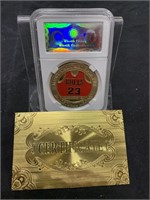RARE 24K Gold Plated Michael Jordan Coin Encased