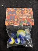 Vintage SUPERMAN Toy Lot-Cards, Ring, Marbles
