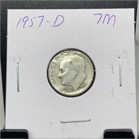 1957-D ROOSEVELT SILVER DIME