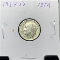 1954-D ROOSEVELT SILVER DIME