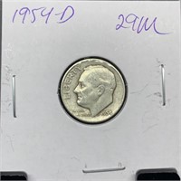 1954-D ROOSEVELT SILVER DIME