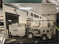 TWA Vintage Airplane Training Photo-Baggage Cart