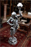FRENCH ARMORED METAL KNIGHT LAMP