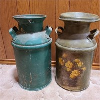 Pair of Decorative Milk Cans