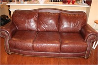 LEATHER SOFA, SCRATCHES ON TOP CORNER