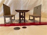 Vintage cast iron An Arcade Toy table with benches
