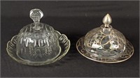 Silver Overlay and Clear Crystal Butter Dishes