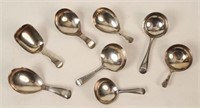 Eight Sterling Silver Tea Caddy Spoons