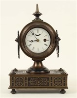 19th C. Hubbell Cast Iron Mantel Clock