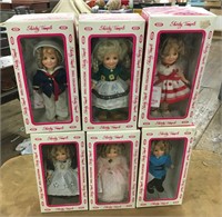 (6) Ideal Shirley Temple Dolls in PInk Boxes, 1982