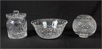 Three Pcs. Waterford Crystal w/ Cookie Jar