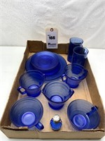 Blue Cobalt Glassware, Several Pieces
