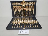 WM Rogers & Son Gold Plated Flatware Set (No Ship)