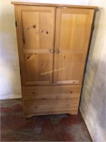 Wood cabinet with doors and drawers
