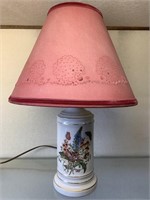 Porcelain Table Lamp with Hand Cut Shade