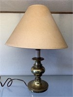 Small Brass Table Lamp and Shade