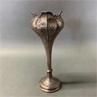 Unusal Hand Hammered Tulip Pedestal Vase