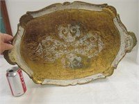 A27, Gold/ivory Florentine wooden tray