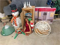 small wood cabinet & Christmas items