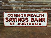 Original Enamel Commonwealth Saving Bank Sign