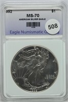 1992 American Silver Eagle MS70