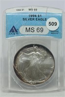 1994 American Silver Eagle MS69
