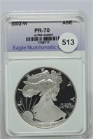 2002-w Proof American Silver Eagle PR70