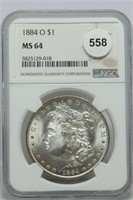 1884-o Morgan Silver Dollar MS64