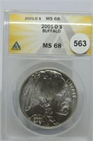 2001-d Buffalo Silver Dollar MS68