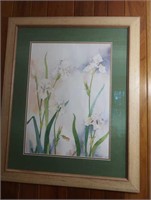 Framed/Matted Glass Watercolor by Renie Pollock