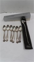 6 Sterling Silver Spoons & Gerity Candle Snuffer