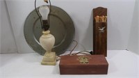 Misc Lot-Vintage Marble Granite Lamp(no shade),