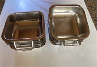 (8) Stainless 6" x 6" Serving Dishes
