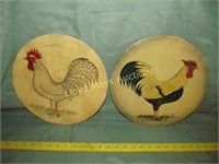 Vintage Ceramic Rooster Wall Plaques