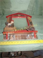 Country Chic Chicken & Barn Towel Rack Mirror