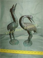 Pair of Vintage Brass Bird Statues