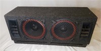 (2) PORTABLE SPEAKERS WITH BOX ENCLOSURE CASE