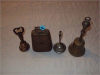 Cowbell, Copper Bell & 2 Brass Bells - No Dingers