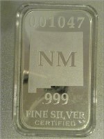 New Mexico State Silver Bar