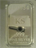 Kansas State Silver Bar